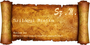 Szilágyi Mietta névjegykártya